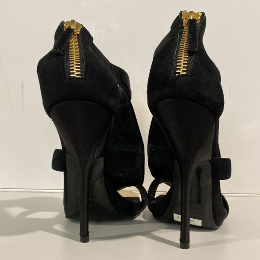Giuseppe Zanotti Gold Studded Black Heel Booties Size 36 Designer Statement - Picture 7 of 16